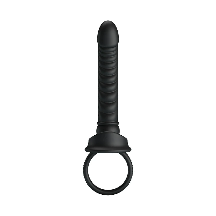 PRETTY LOVE - VIBRATORE ANALE MERRITT CON ANELLO E VIBRAZIONE NERO